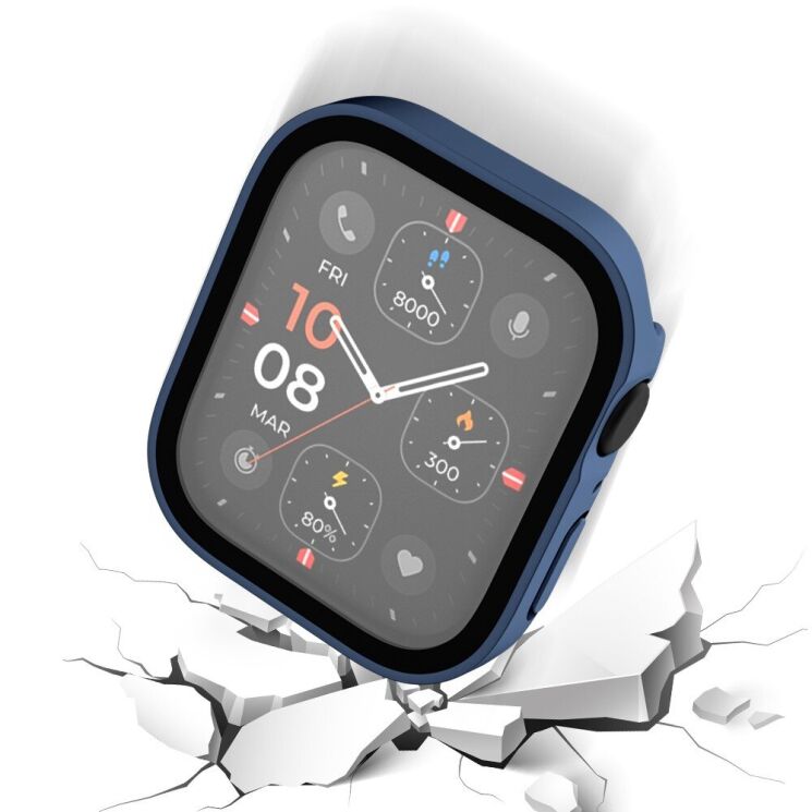 Захисний чохол Deexe Matte Fit для Apple Watch 45 mm (7 / 8 / 9 Series) - Blue: фото 3 з 5
