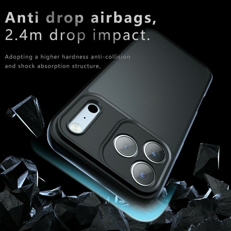Защитный чехол Deexe Matte Skin для iPhone 18 Pro Max / 17 Pro Max - Transparent Black: фото 4 из 9