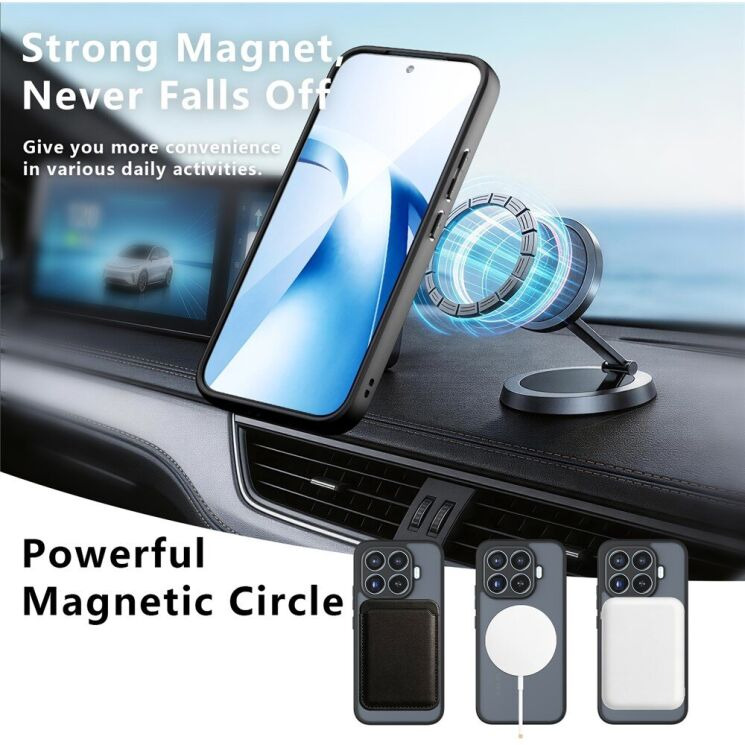 Защитный чехол Deexe Matte Skin Kickstand with MagSafe для Xiaomi 17T - Transparent Black: фото 7 из 13