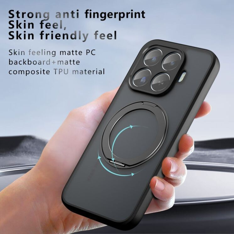 Защитный чехол Deexe Matte Skin Kickstand with MagSafe для Xiaomi 17T - Transparent Black: фото 8 из 13