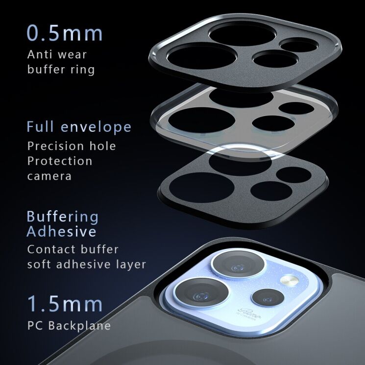 Защитный чехол Deexe Matte Skin with MagSafe для OPPO Reno 15 F/FS - Black: фото 9 из 10