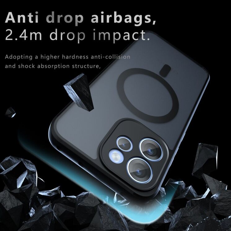 Защитный чехол Deexe Matte Skin with MagSafe для OPPO Reno 15 F/FS - Black: фото 4 из 10