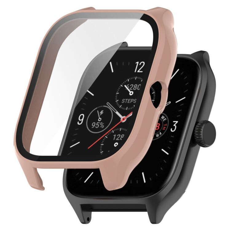 Защитный чехол Deexe Protective Frame для Xiaomi Amazfit GTS 4 - Sakura Pink: фото 1 из 8