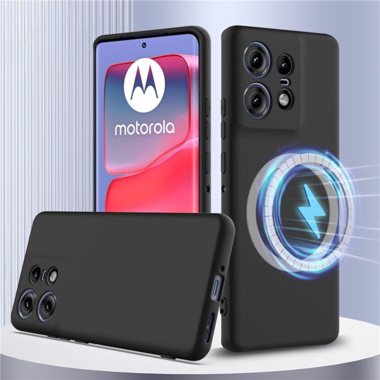 Защитный чехол Deexe Silicone Case with MagSafe для Motorola Edge 50 Pro - Black: фото 2 из 9