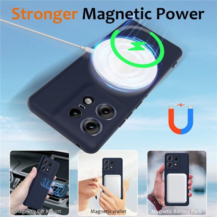 Защитный чехол Deexe Silicone Case with MagSafe для Motorola Edge 50 Pro - Black: фото 4 из 9