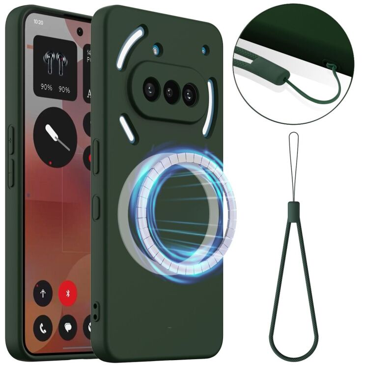 Защитный чехол Deexe Silicone Case with MagSafe для Nothing Phone (3a) - Dark Green: фото 1 из 8