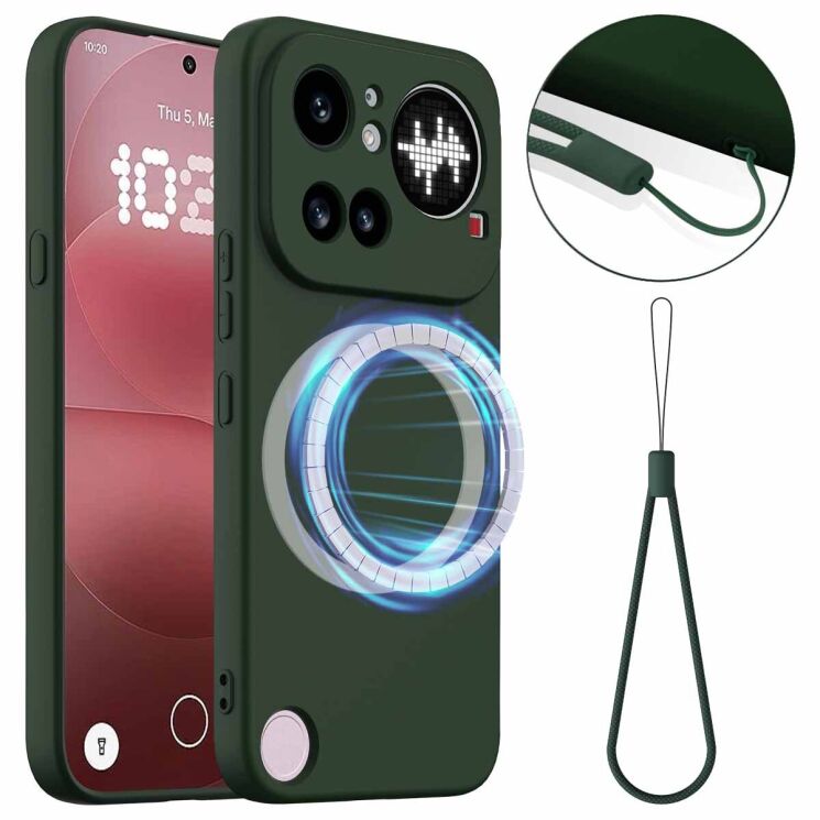 Защитный чехол Deexe Silicone Case with MagSafe для Nothing Phone (4a) Pro - Dark Green: фото 1 из 9