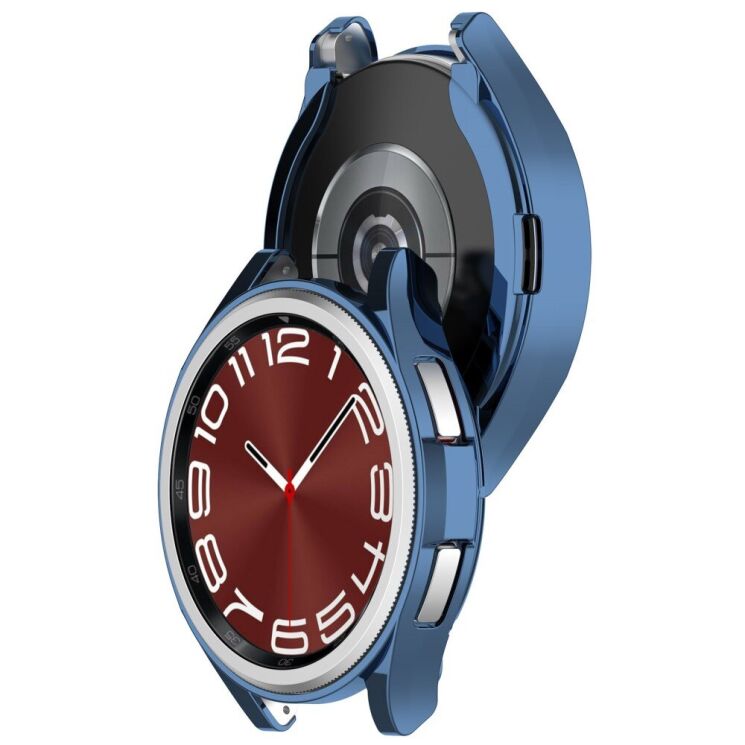 Захисний чохол Deexe Silicone Frame для Samsung Galaxy Watch 6 Classic (47mm) - Blue: фото 5 з 8