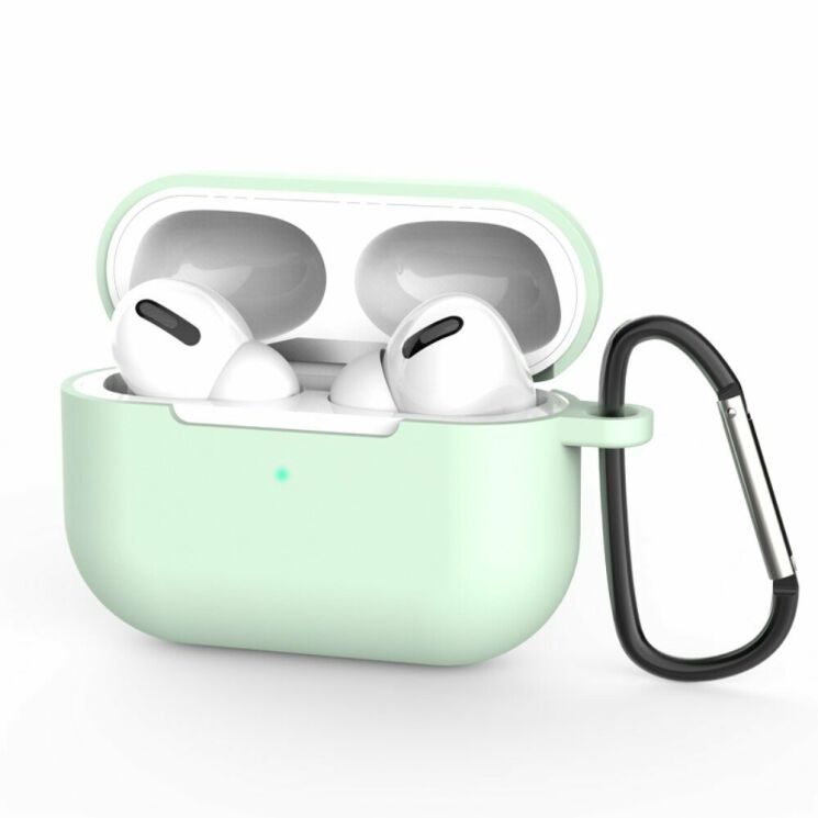 Защитный чехол Deexe Simple Style with Buckle для Apple AirPods Pro - Light Green: фото 1 из 11