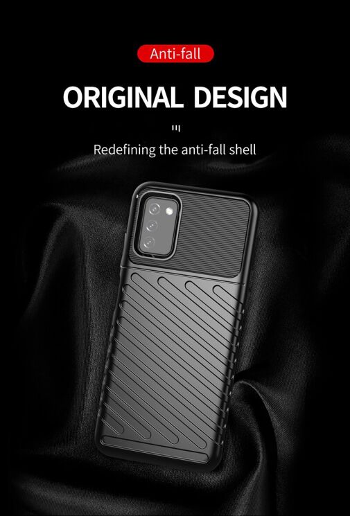 Защитный чехол Deexe Thunder Series для Samsung Galaxy A03s (A037) - Black: фото 4 из 12
