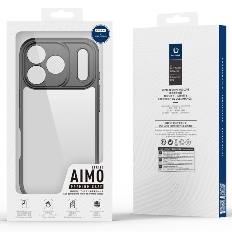 Захисний чохол DUX DUCIS Aimo Series (Clear) для iPhone 18 Pro / 17 Pro - Black (423629B) Захисний чохол DUX DUCIS Aimo Series (Clear) для iPhone 18 Pro / 17 Pro - Black: фото 9 з 10
