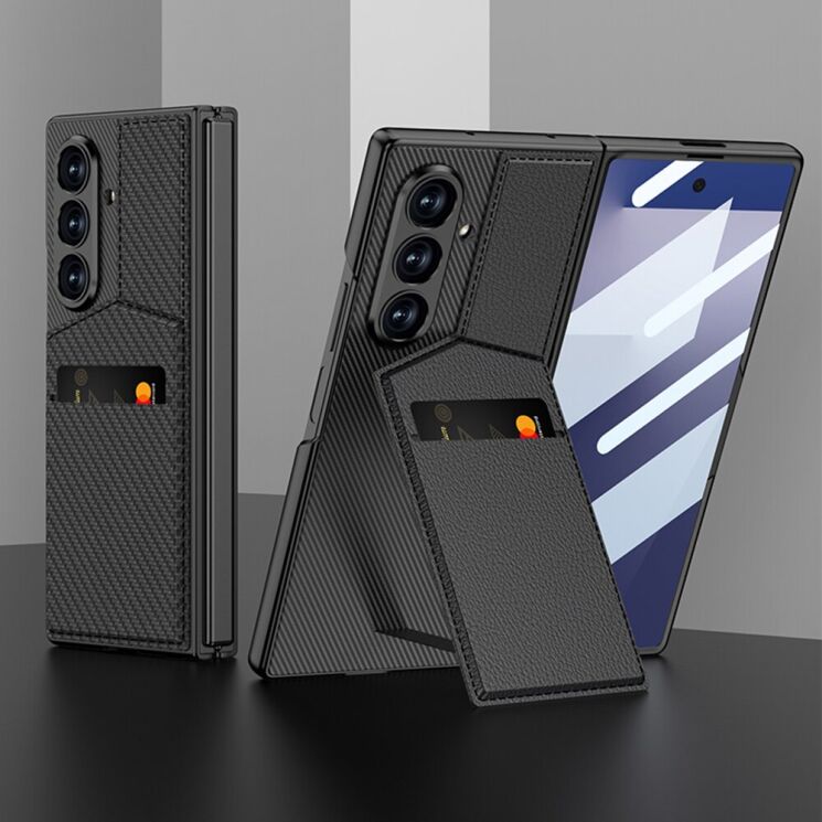 Захисний чохол GKK Wallet Kickstand для Samsung Galaxy Fold 7 - Titanium Grey: фото 8 з 9