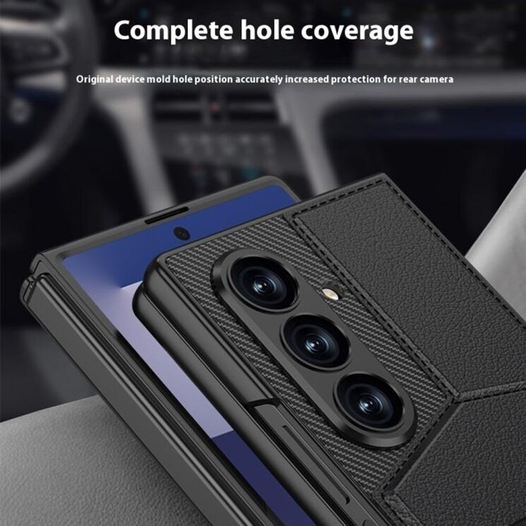 Захисний чохол GKK Wallet Kickstand для Samsung Galaxy Fold 7 - Titanium Grey: фото 4 з 9