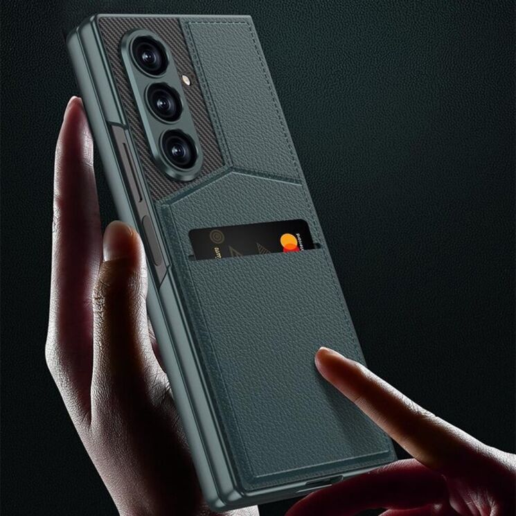 Захисний чохол GKK Wallet Kickstand для Samsung Galaxy Fold 7 - Titanium Grey: фото 7 з 9