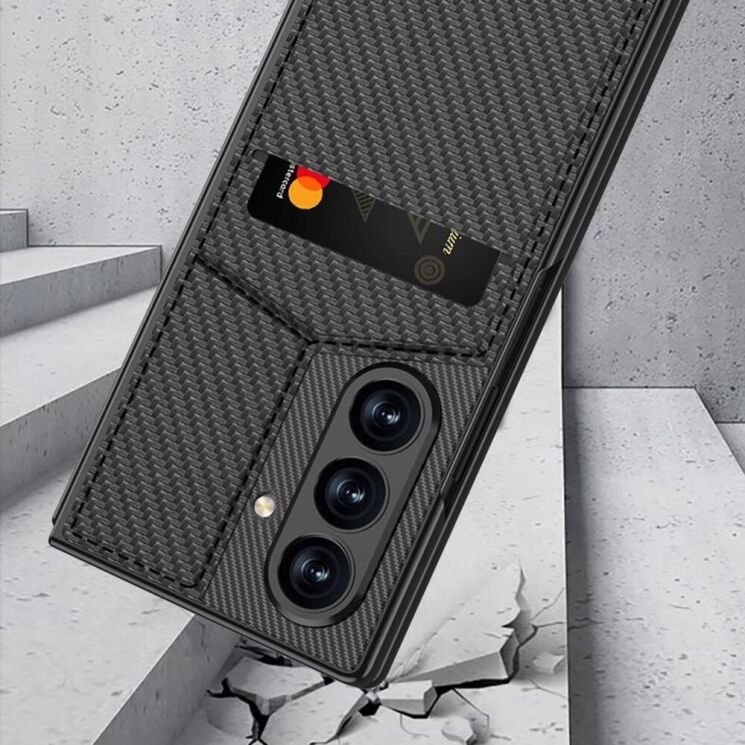 Захисний чохол GKK Wallet Kickstand для Samsung Galaxy Fold 7 - Titanium Grey: фото 5 з 9
