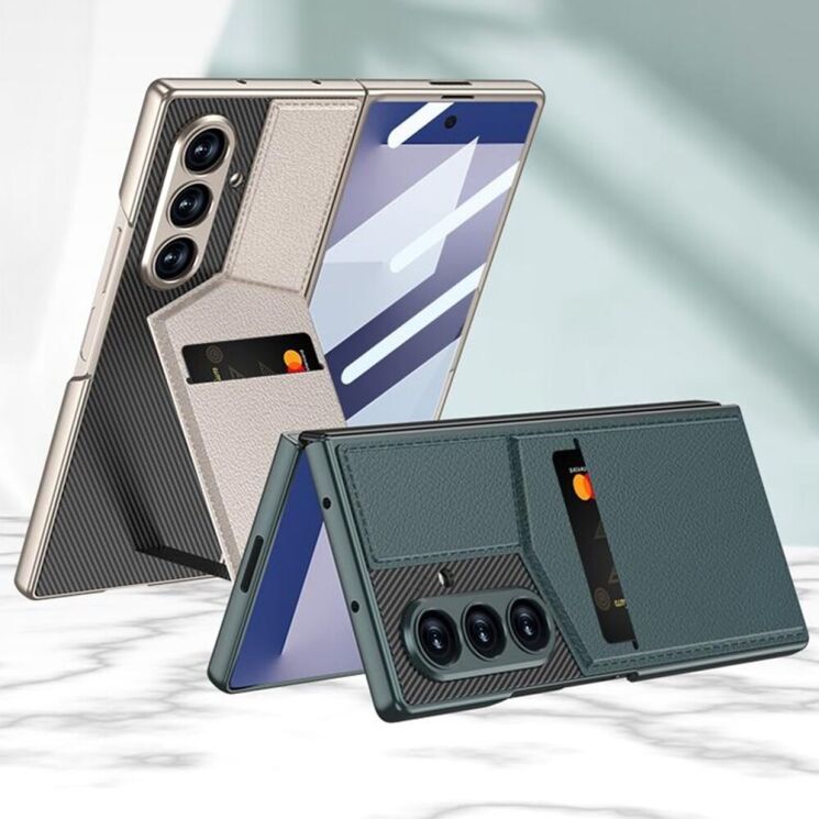 Захисний чохол GKK Wallet Kickstand для Samsung Galaxy Fold 7 - Titanium Grey: фото 9 з 9