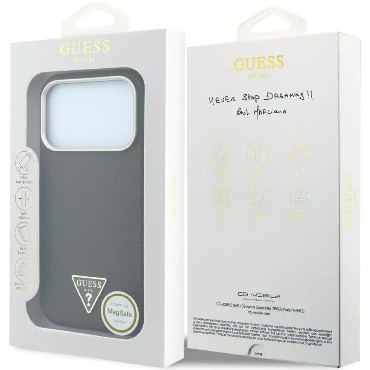Захисний чохол Guess Kevlar Triangle Logo MagSafe для iPhone 18 Pro / 17 Pro (GUHMP18L6PWKSGTW) - Brown: фото 7 з 7