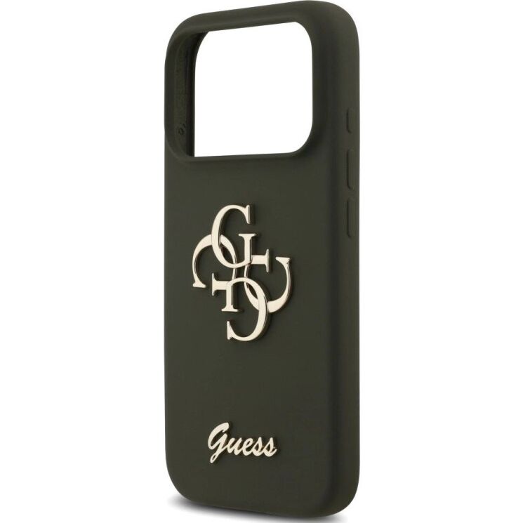 Защитный чехол Guess Silicone Big 4G Script для iPhone 17 Pro (GUHCP17LSC4GSMA) - Khaki: фото 6 из 8