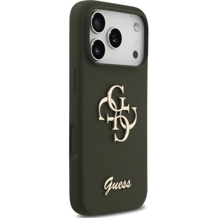 Защитный чехол Guess Silicone Big 4G Script для iPhone 17 Pro (GUHCP17LSC4GSMA) - Khaki: фото 4 из 8