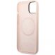 Защитный чехол Guess Silicone Metal Logo MagSafe для Apple iPhone 14 Plus - Pink (306734P). Фото 2 из 4
