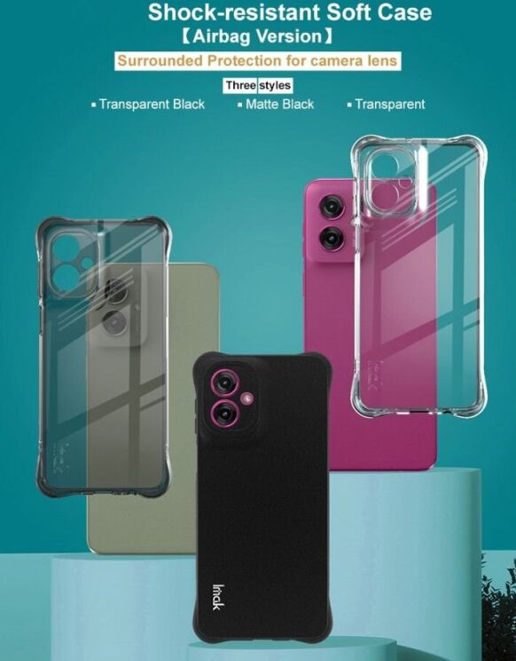 Защитный чехол IMAK Airbag MAX Case для Motorola Moto G55 - Black: фото 7 из 11