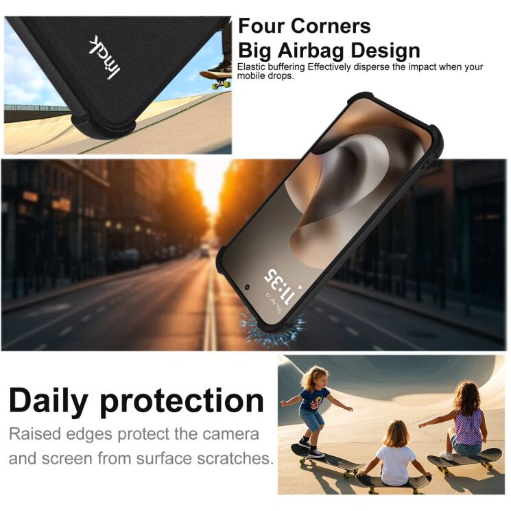 Захисний чохол IMAK Airbag Sand Case для Motorola Moto G77 - Black: фото 5 з 9