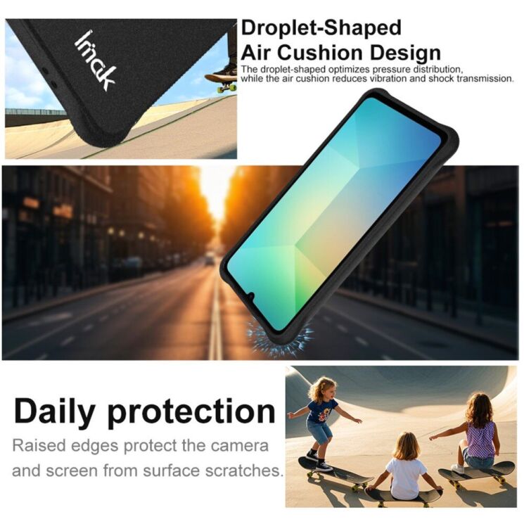 Защитный чехол IMAK Airbag Sand Case для Samsung Galaxy A06 (A065) - Matte Black: фото 6 из 10