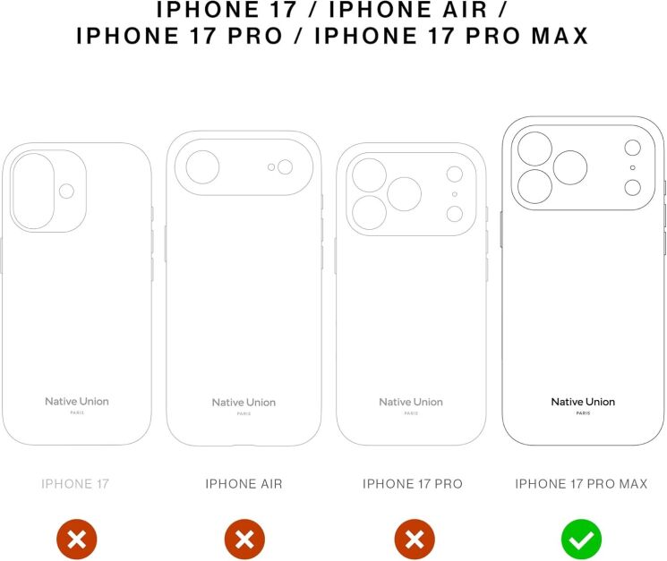 Защитный чехол Native Union Active для iPhone 17 Pro Max (ACTCSE-BLK-NP25PM) - Black: фото 5 из 14