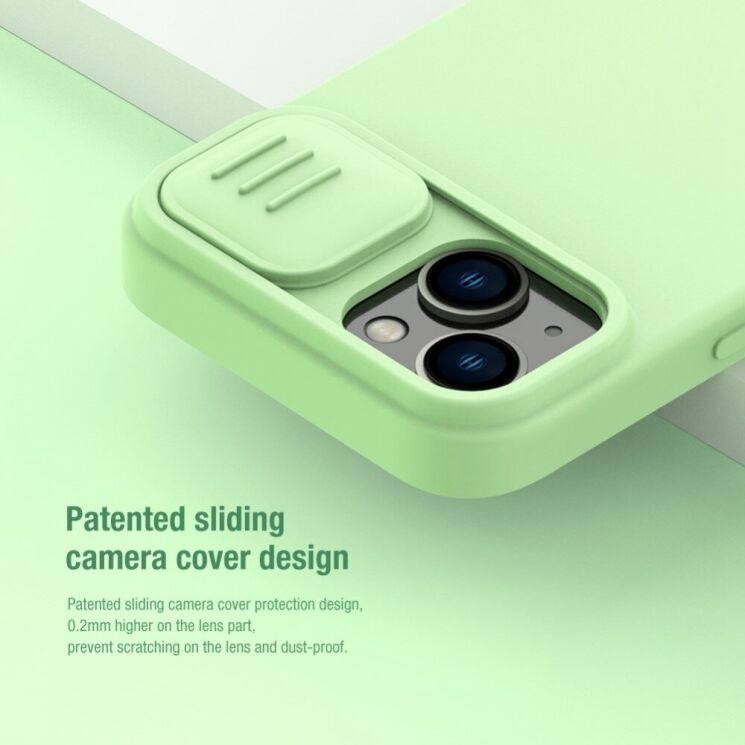 Защитный чехол NILLKIN CamShield Silky Magnetic Silicone Case для Apple iPhone 14 - Blue: фото 4 из 14