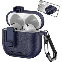 Захисний чохол Reframe Leather Texture для Apple AirPods 4 - Dark Blue: фото 1 з 6