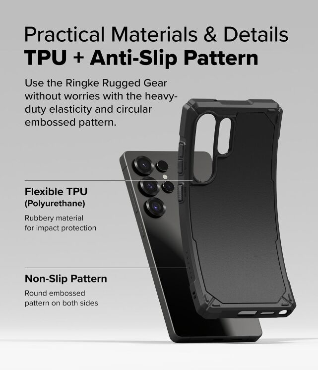 Защитный чехол Ringke Rugged Gear для Samsung Galaxy S25 Ultra (S938) 8800274969377 - Black: фото 10 из 14
