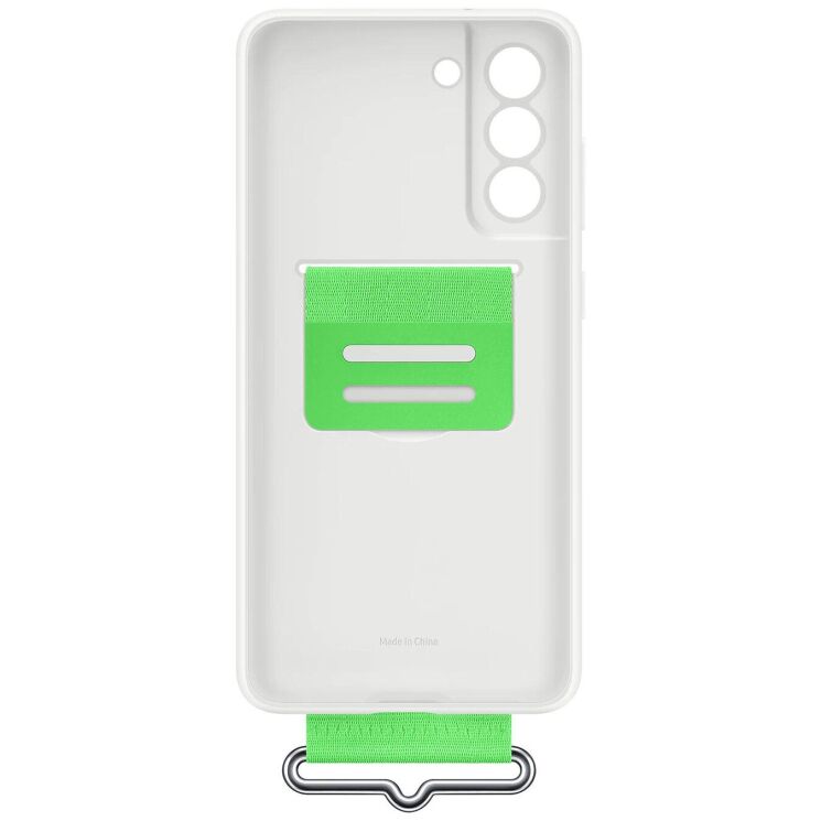 Защитный чехол Silicone Cover with Strap для Samsung Galaxy S21 FE (G990) EF-GG990TWEGRU - White: фото 6 из 6