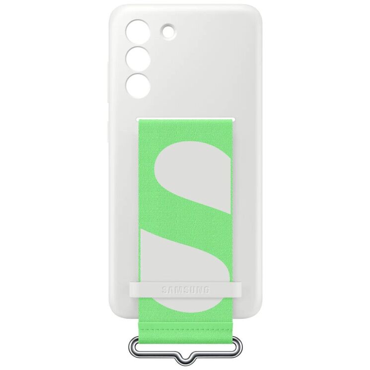 Защитный чехол Silicone Cover with Strap для Samsung Galaxy S21 FE (G990) EF-GG990TWEGRU - White: фото 5 из 6
