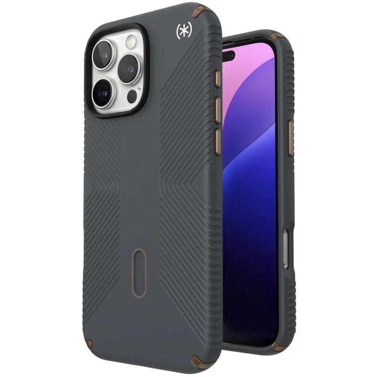 Захисний чохол Speck Presidio2 Grip MagSafe ClickLock для iPhone 16 Pro Max (150725-3212) - Charcoal Gray: фото 1 з 9