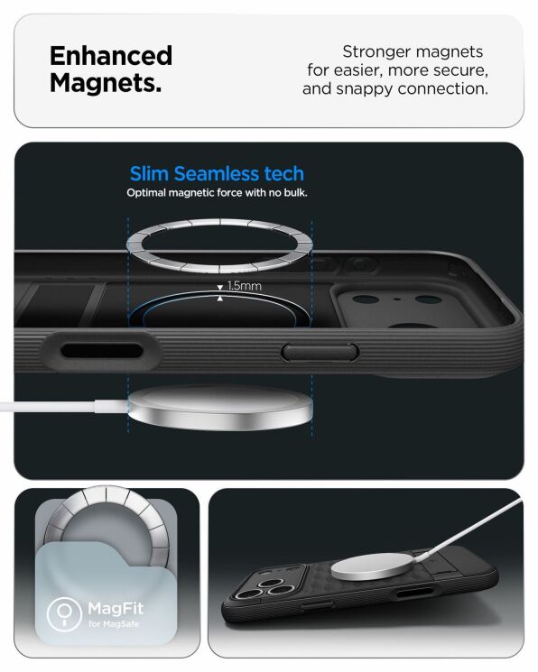 Защитный чехол Spigen Caseology Parallax S (MagFit) by Spigen для iPhone 17 Pro Max (ACS09911) - Matte Black: фото 16 из 18