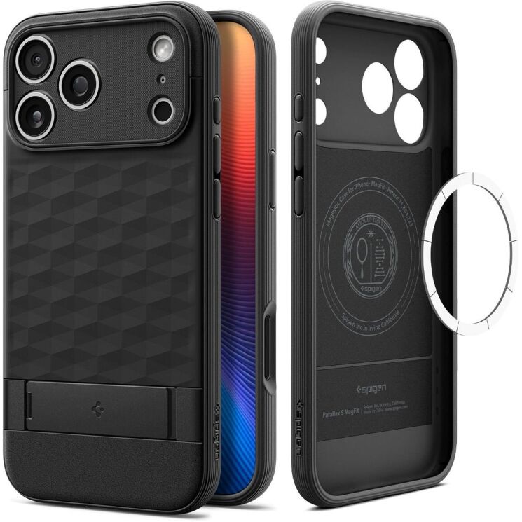Защитный чехол Spigen Caseology Parallax S (MagFit) by Spigen для iPhone 17 Pro Max (ACS09911) - Matte Black: фото 1 из 18