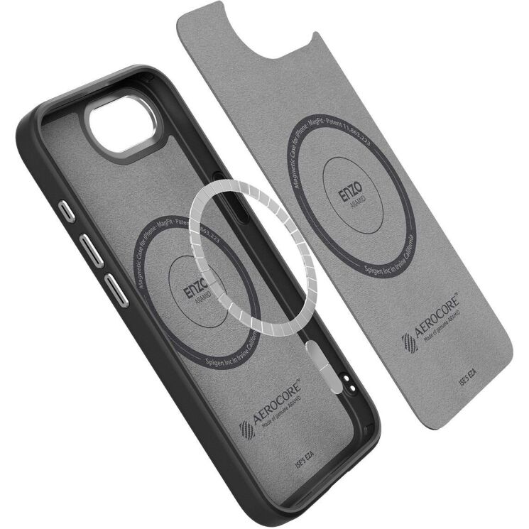Защитный чехол Spigen (SGP) Enzo Aramid для Apple iPhone 16e (ACS09153) - Matte Black: фото 7 из 17