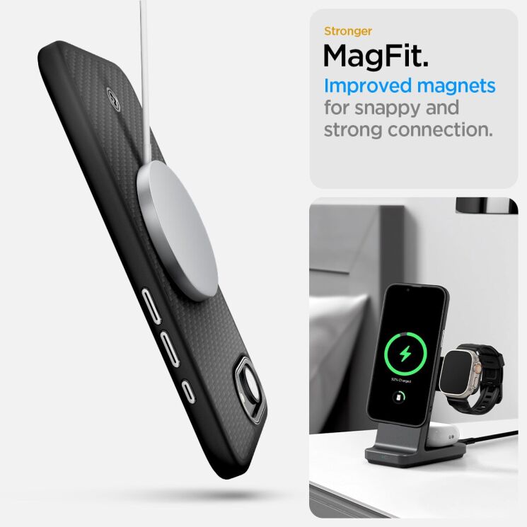 Защитный чехол Spigen (SGP) Enzo Aramid для Apple iPhone 16e (ACS09153) - Matte Black: фото 14 из 17