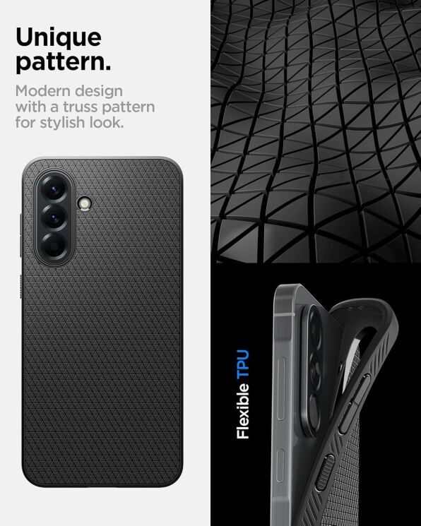 Защитный чехол Spigen (SGP) Liquid Air для Samsung Galaxy A56 (A566) ACS09291 - Matte Black: фото 14 из 18