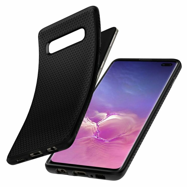 Защитный чехол Spigen (SGP) Liquid Air для Samsung Galaxy S10 Plus (G975) - Matte Black: фото 7 из 7