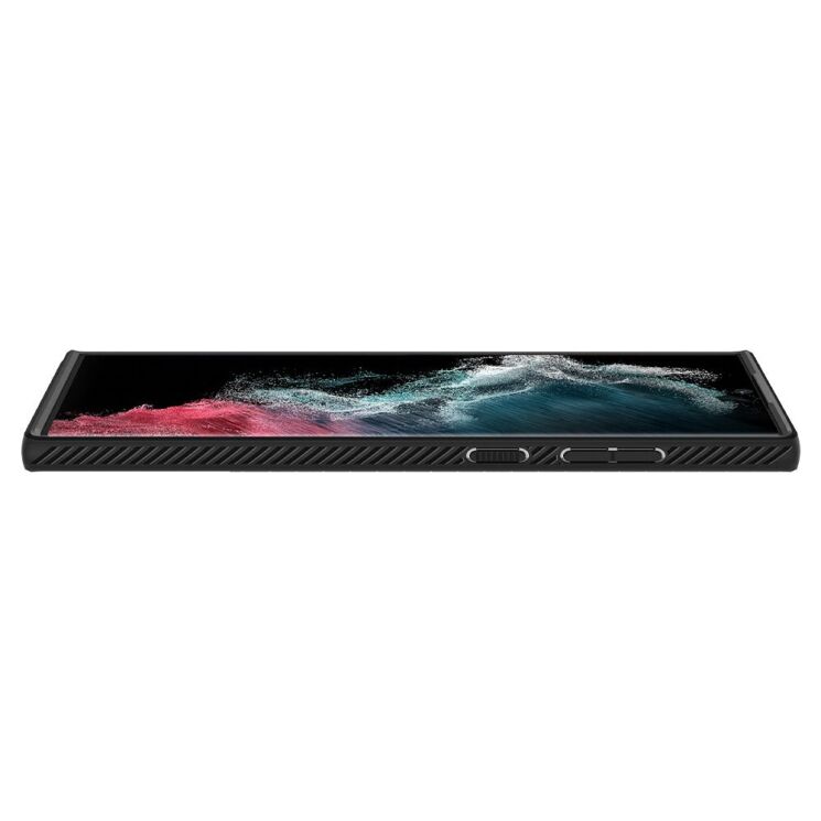 Захисний чохол Spigen (SGP) Liquid Air для Samsung Galaxy S22 Ultra (S908) - Matte Black: фото 8 з 21
