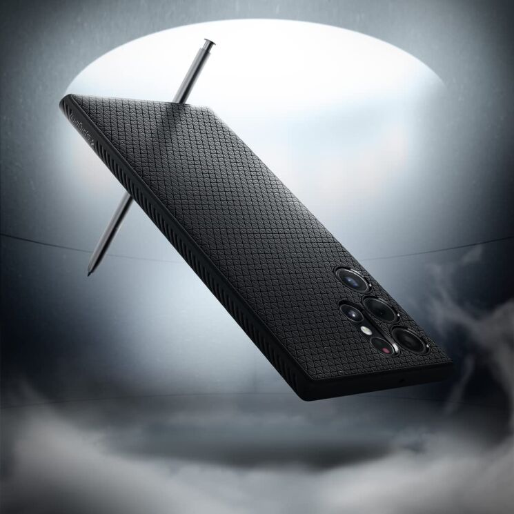 Захисний чохол Spigen (SGP) Liquid Air для Samsung Galaxy S22 Ultra (S908) - Matte Black: фото 20 з 21