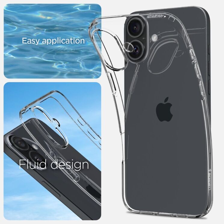 Защитный чехол Spigen (SGP) Liquid Crystal для Apple iPhone 16 Plus - Crystal Clear: фото 12 из 13