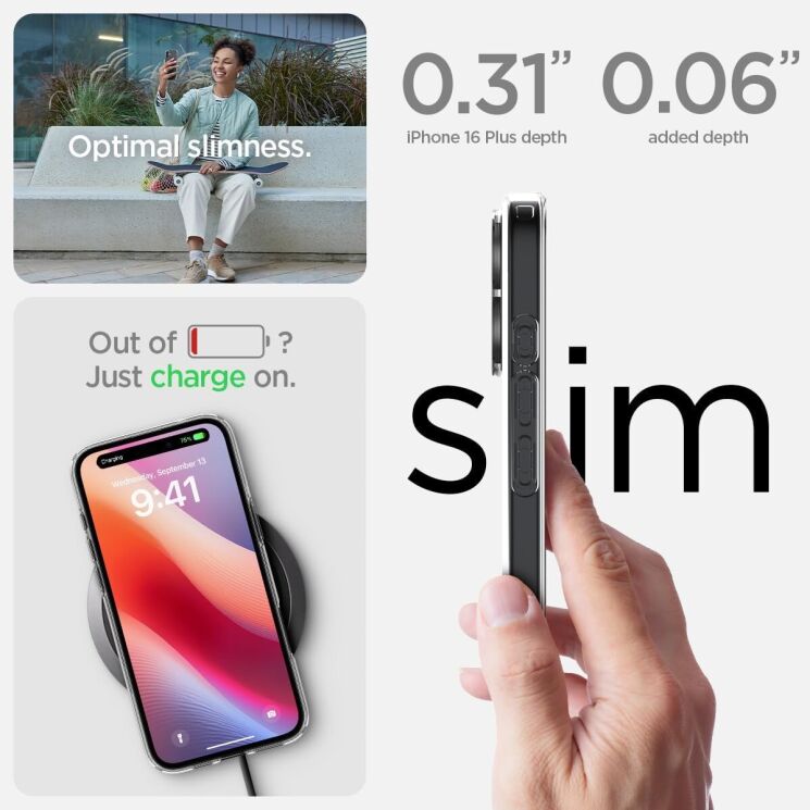 Защитный чехол Spigen (SGP) Liquid Crystal для Apple iPhone 16 Plus - Crystal Clear: фото 10 из 13
