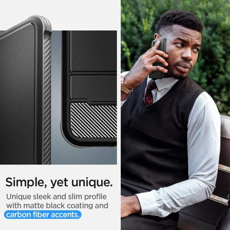 Захисний чохол Spigen (SGP) Rugged Armor для Samsung Galaxy S23 (S911) - Matte Black: фото 17 з 19