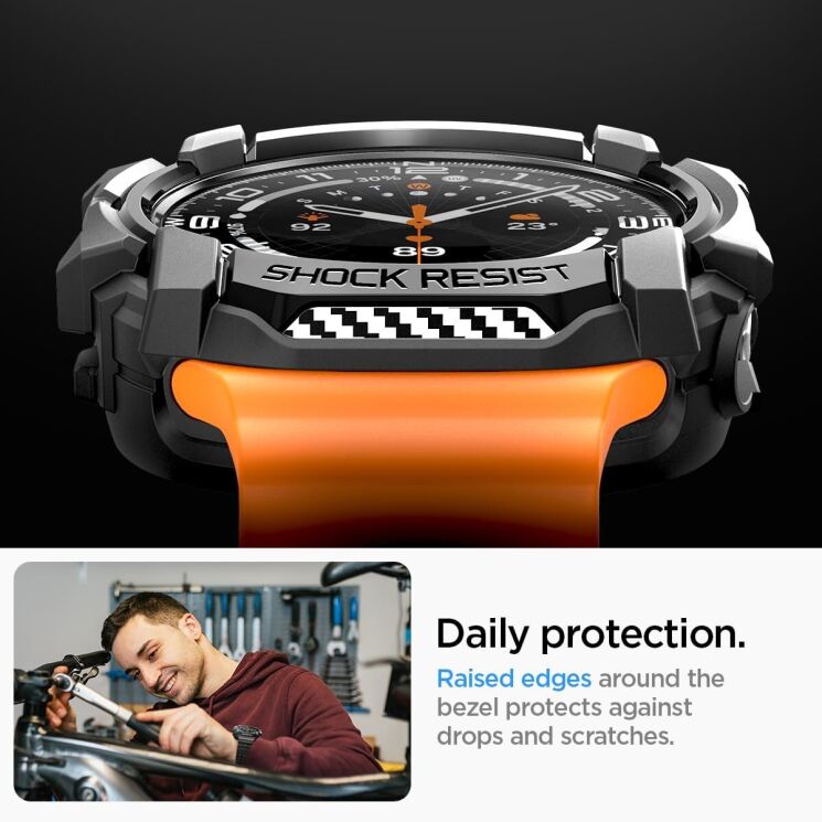Защитный чехол Spigen (SGP) Rugged Armor (FW) для Samsung Galaxy Watch Ultra (47mm) - Matte Black: фото 12 из 16