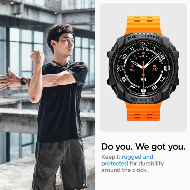 Защитный чехол Spigen (SGP) Rugged Armor (FW) для Samsung Galaxy Watch Ultra (47mm) - Matte Black: фото 14 из 16
