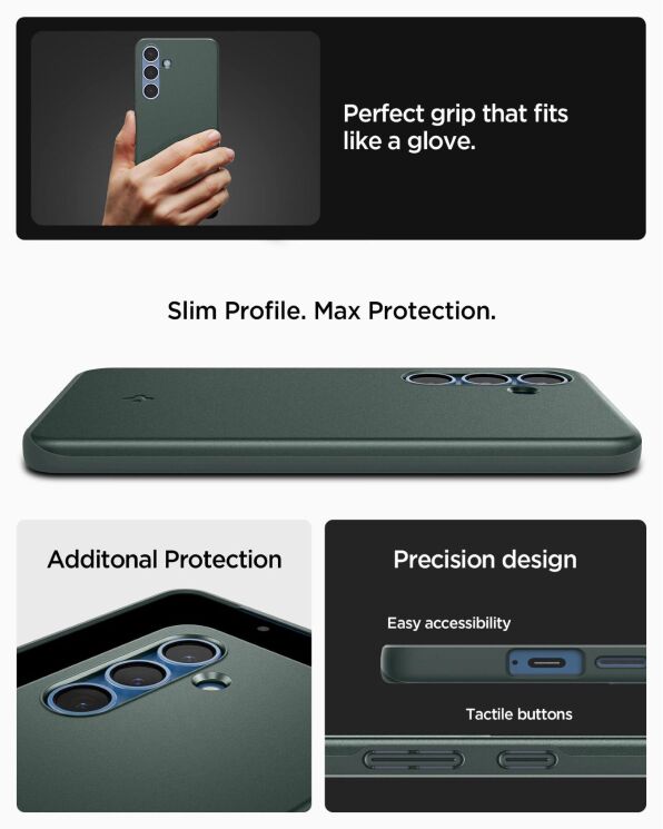 Защитный чехол Spigen (SGP) Thin Fit (MagFit) для Samsung Galaxy S25 (S931) ACS08994 - Abyss Green: фото 12 из 17