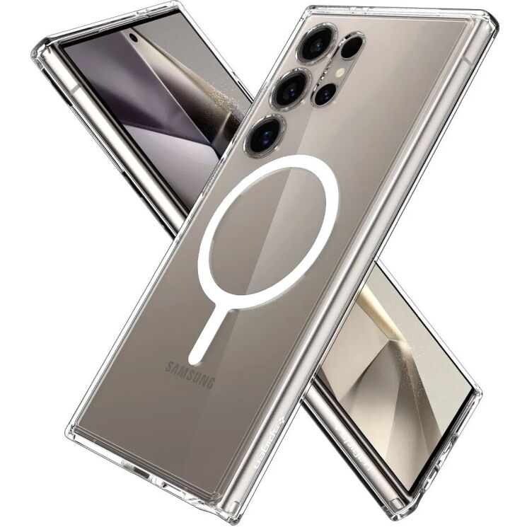 Захисний чохол Spigen (SGP) Ultra Hybrid OneTap Ring для Samsung Galaxy S24 Ultra (S928) ACS07297 - White: фото 3 з 15