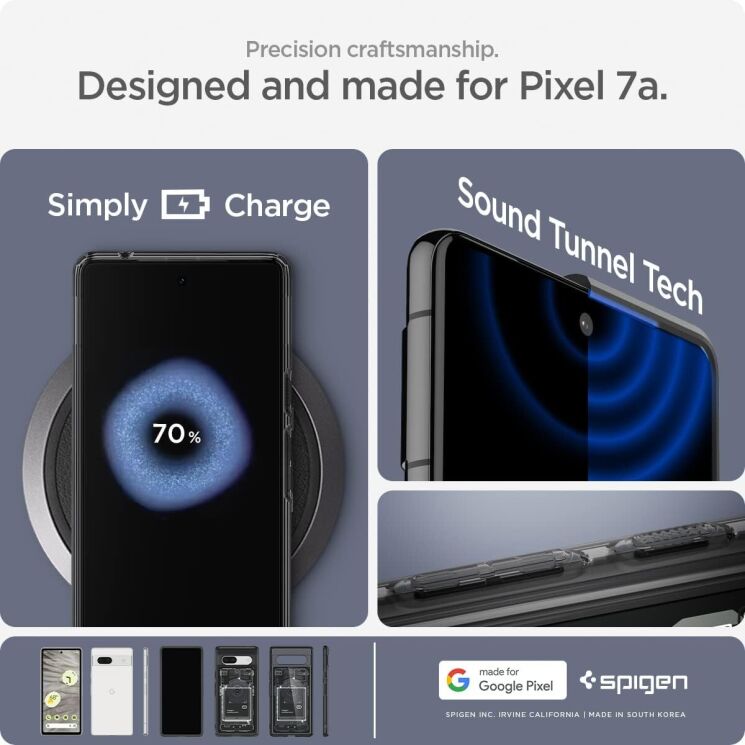 Защитный чехол Spigen (SGP) Ultra Hybrid Zero One для Google Pixel 7a (ACS06093) - Black: фото 10 из 15